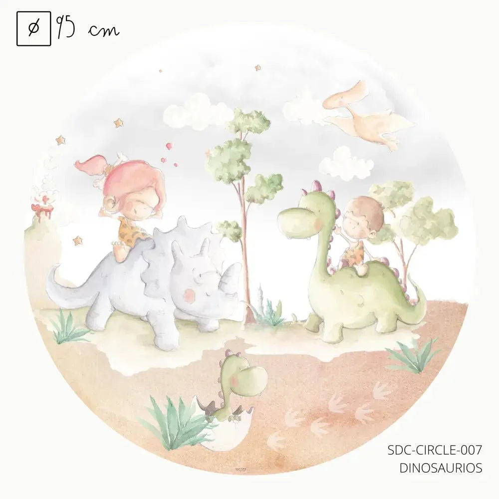 Vinilo Circle Ø95cm "DINOSAURIOS"