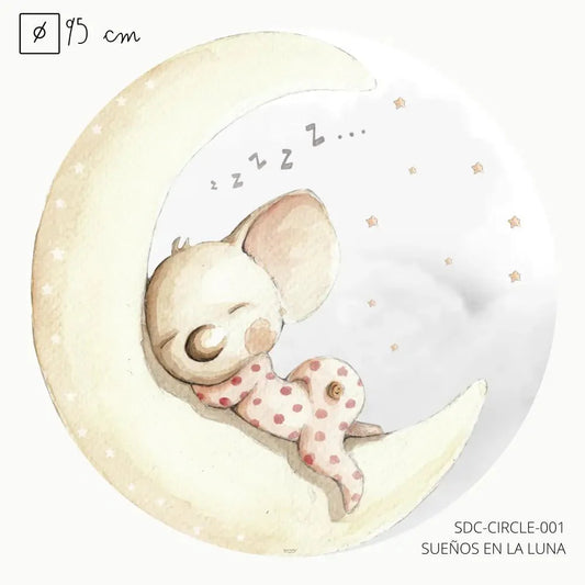 Vinilo Circle Ø95cm "SUEÑOS EN LA LUNA"