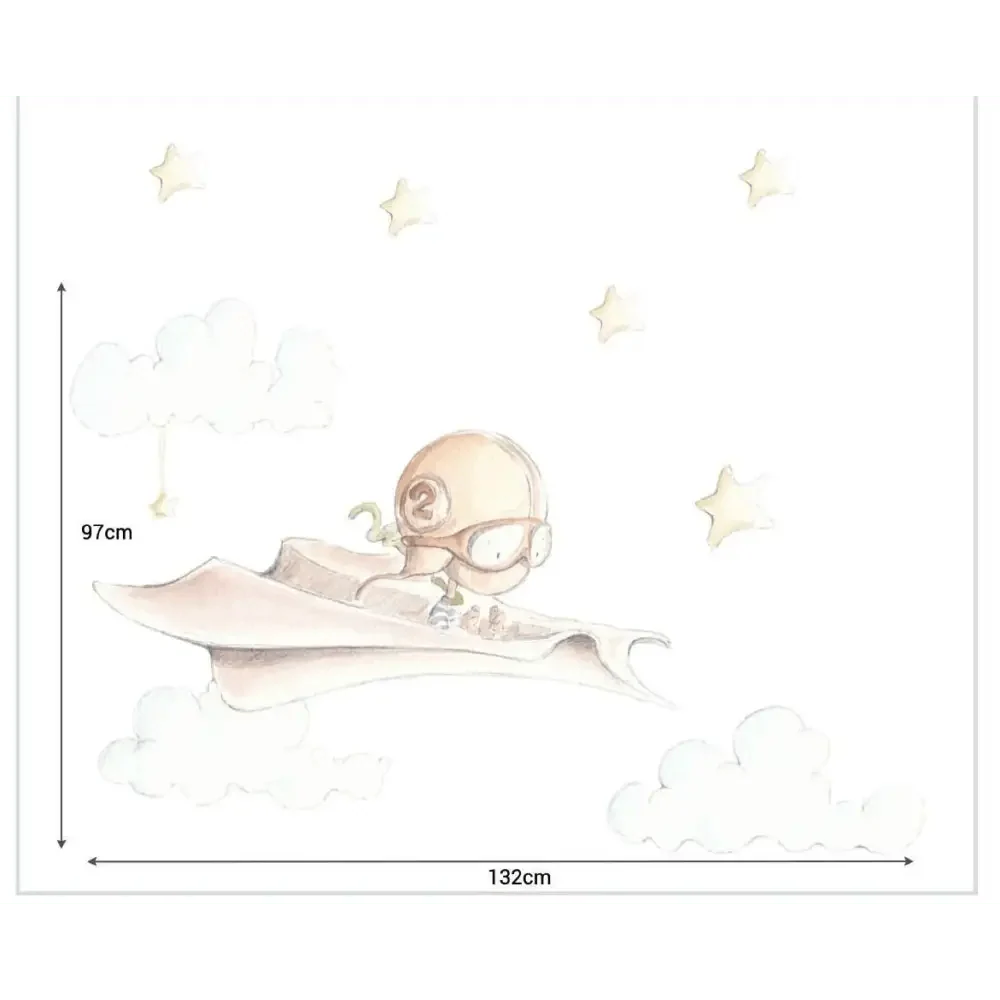 Vinilo de Tela Infantil AVION DE PAPEL