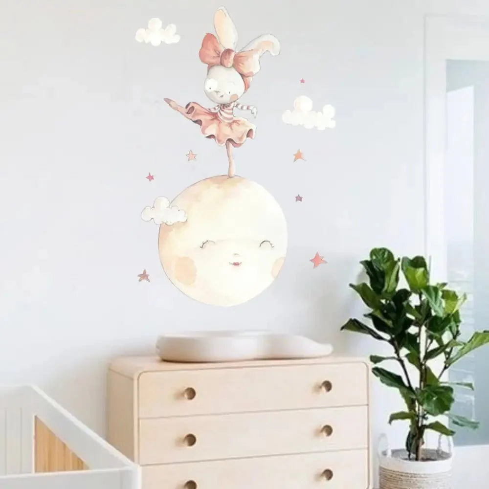 Vinilo de Tela Infantil BAILANDO EN LA LUNA