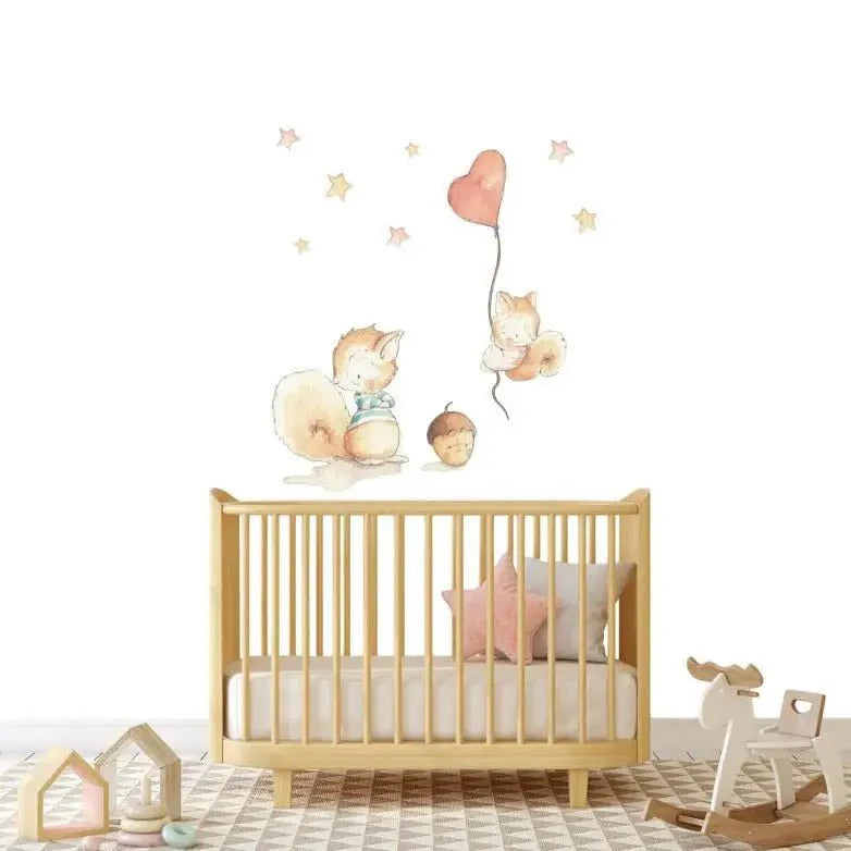 Vinilo Decorativo Infantil Ardillas SQUIRRELS FRIENDS
