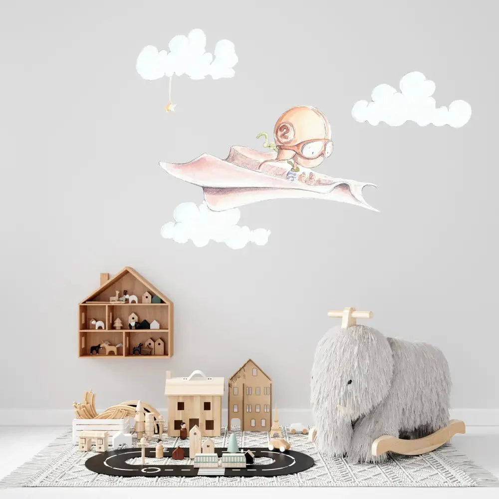 Vinilo Decorativo Infantil AVION DE PAPEL