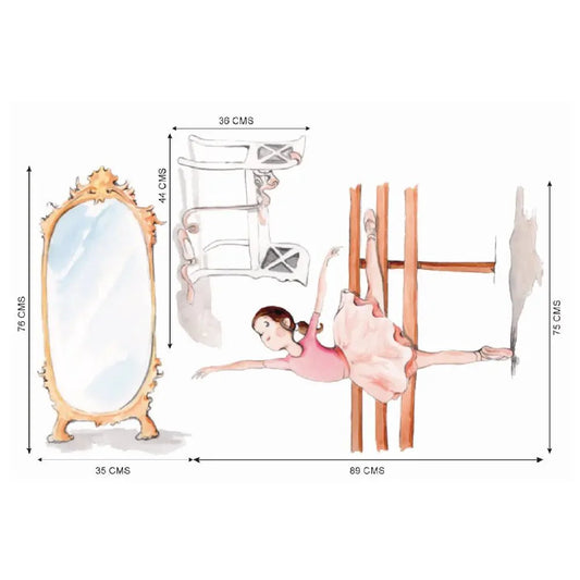 Vinilo Decorativo Infantil Ballet DANZA - SUEÑOS DE CIGUEÑA