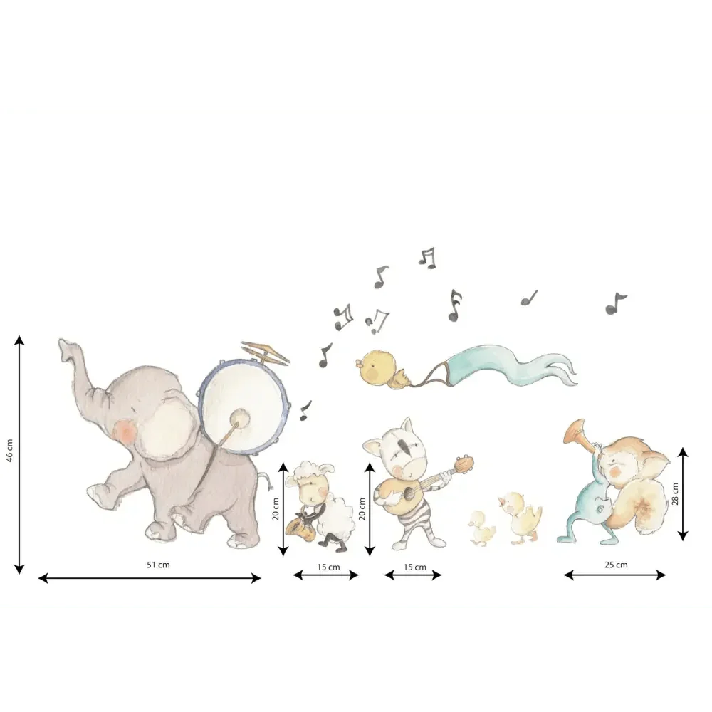 Vinilo Decorativo Infantil Banda de música - SUEÑOS DE CIGUEÑA