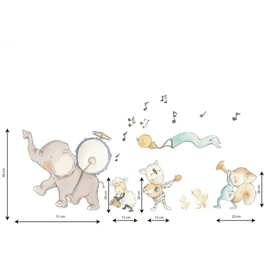 Vinilo Decorativo Infantil Banda de música - SUEÑOS DE CIGUEÑA