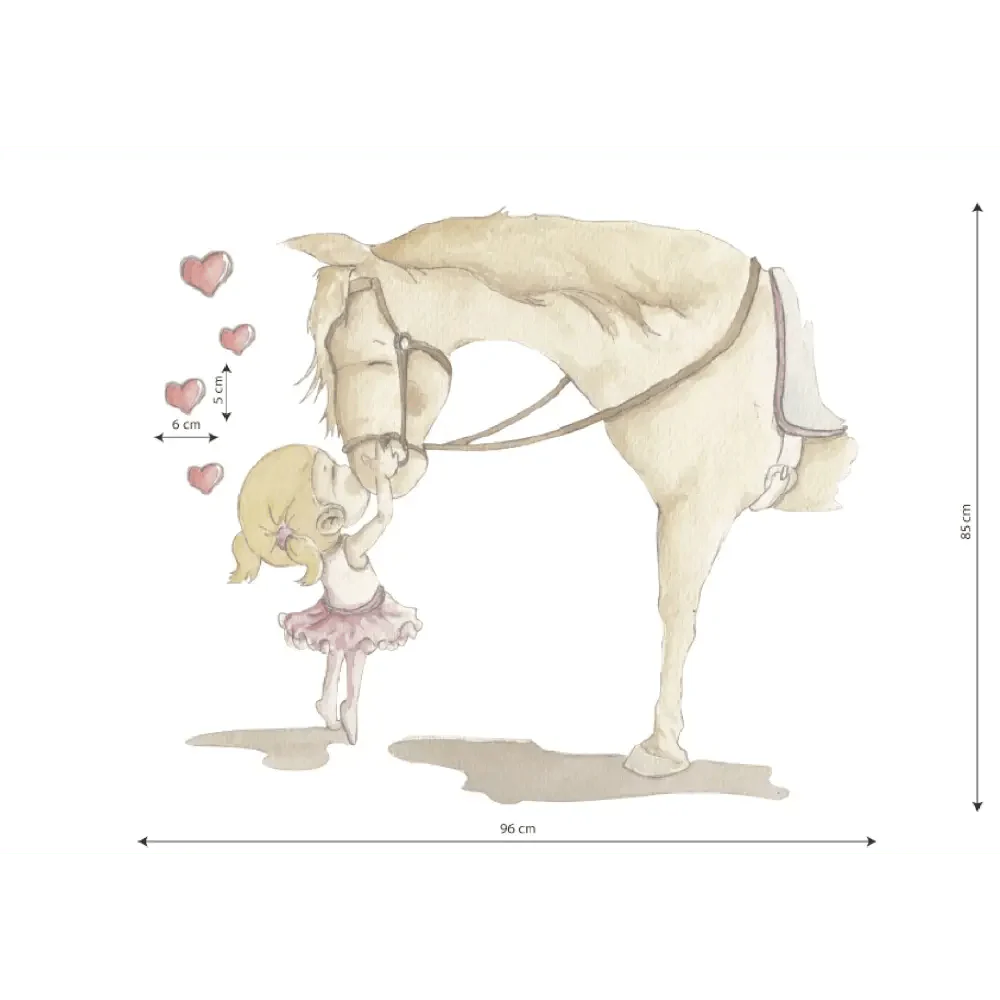 Vinilo Decorativo Infantil Caballos - BEST FRIEND GIRL - SUEÑOS DE CIGUEÑA