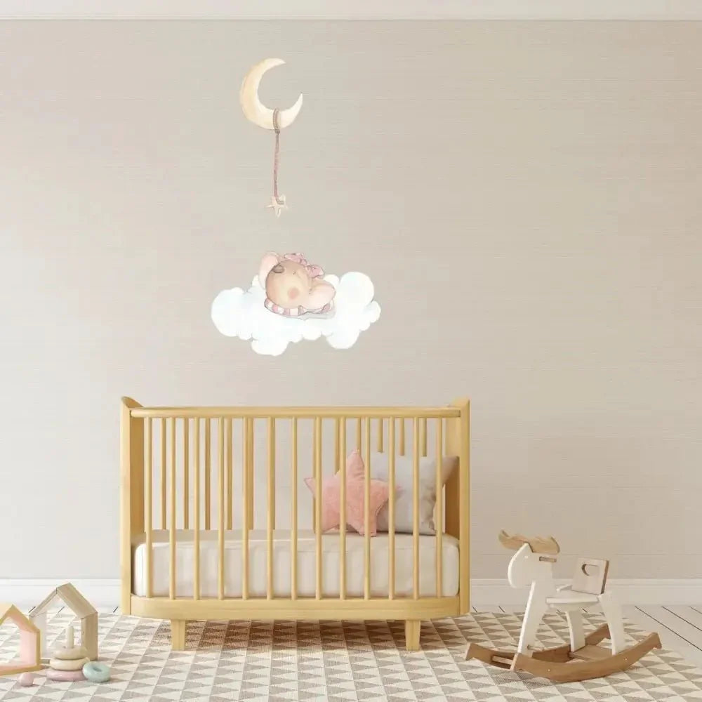 Vinilo Decorativo Infantil DULCES SUEÑOS NIÑA - SUEÑOS DE CIGUEÑA