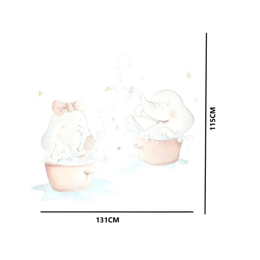 Vinilo Decorativo Infantil ELEFANTITOS AL BAÑO - SUEÑOS DE CIGUEÑA
