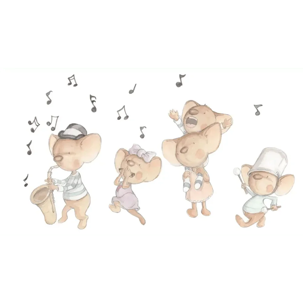 Vinilo Decorativo Infantil FAMILIA DE RATITAS - SUEÑOS DE CIGUEÑA