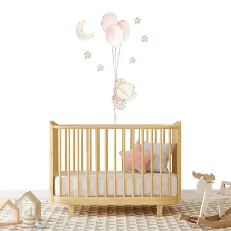 Vinilo Decorativo Infantil Globos bebé BALLOON GIRL - SUEÑOS DE CIGUEÑA