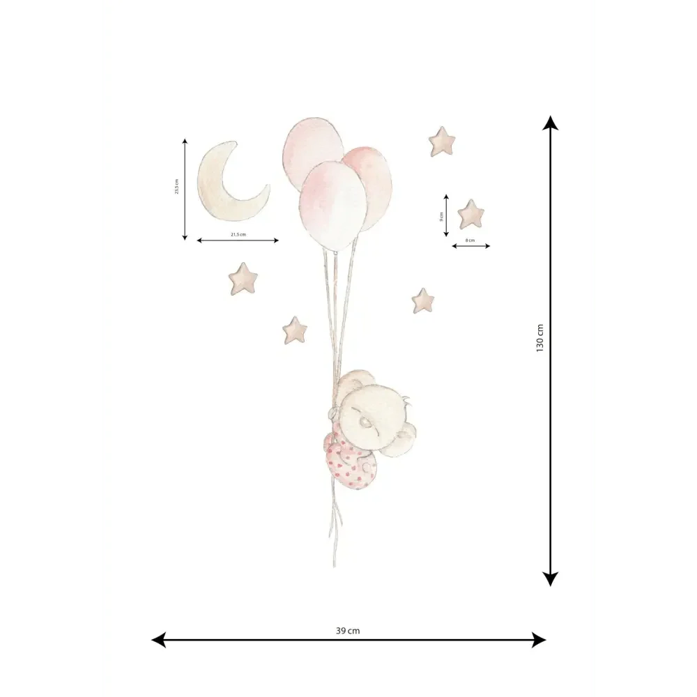 Vinilo Decorativo Infantil Globos bebé BALLOON GIRL - SUEÑOS DE CIGUEÑA