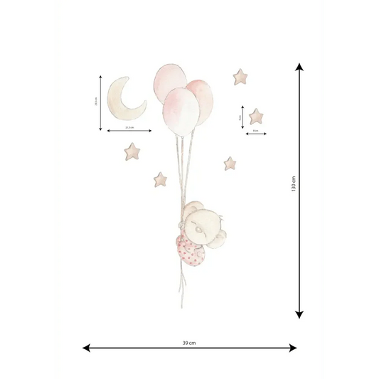 Vinilo Decorativo Infantil Globos bebé BALLOON GIRL - SUEÑOS DE CIGUEÑA