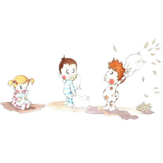 Vinilo Decorativo Infantil GUERRA DE ALMOHADAS