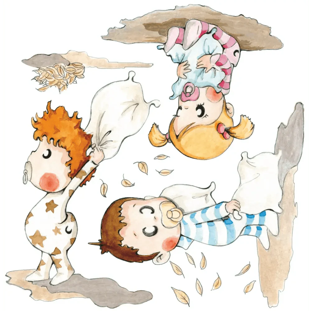 Vinilo Decorativo Infantil GUERRA DE ALMOHADAS