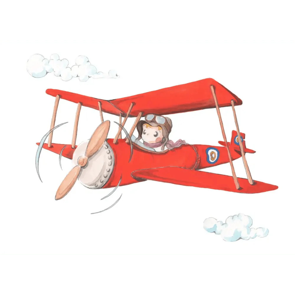 Vinilo Decorativo Infantil PEPO EL AVIADOR - SUEÑOS DE CIGUEÑA