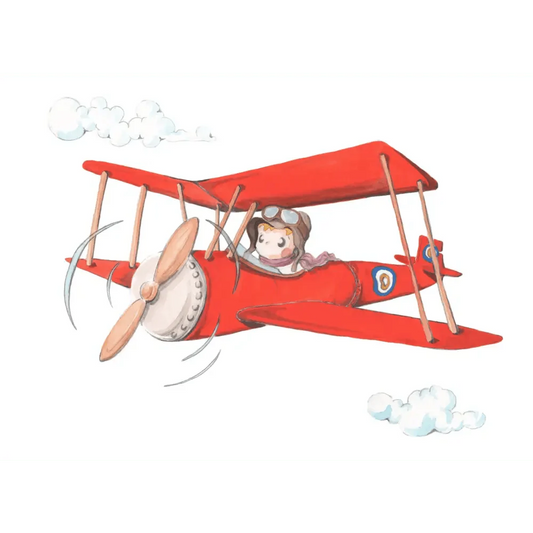 Vinilo Decorativo Infantil PEPO EL AVIADOR - SUEÑOS DE CIGUEÑA