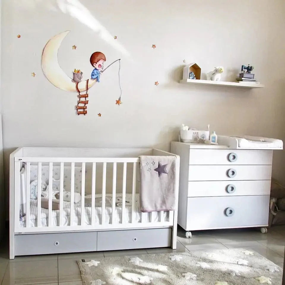 Vinilo Decorativo Infantil PESCANDO EN LA LUNA