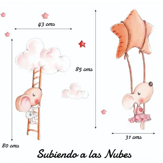 Vinilo Decorativo Infantil SUBIENDO A LAS NUBES