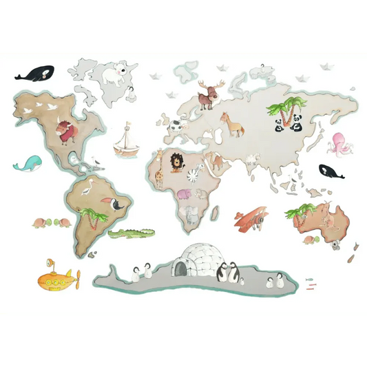 Vinilo Decorativo Infantil World Map L 180x120cm