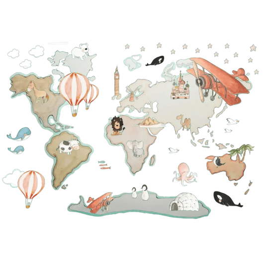 Vinilo Decorativo Infantil World Map XL GLOBOS 220x180cm