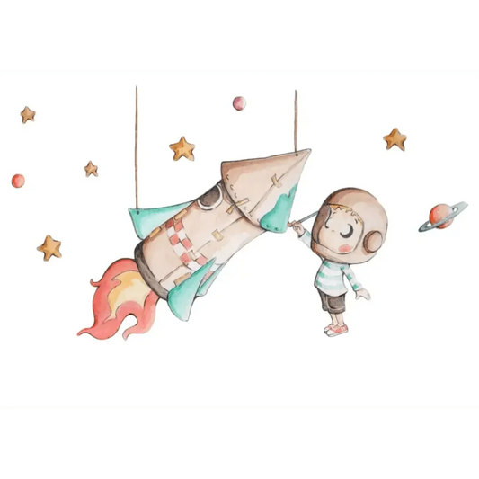 Vinilo Infantil COHETE DE PAPEL - SUEÑOS DE CIGUEÑA