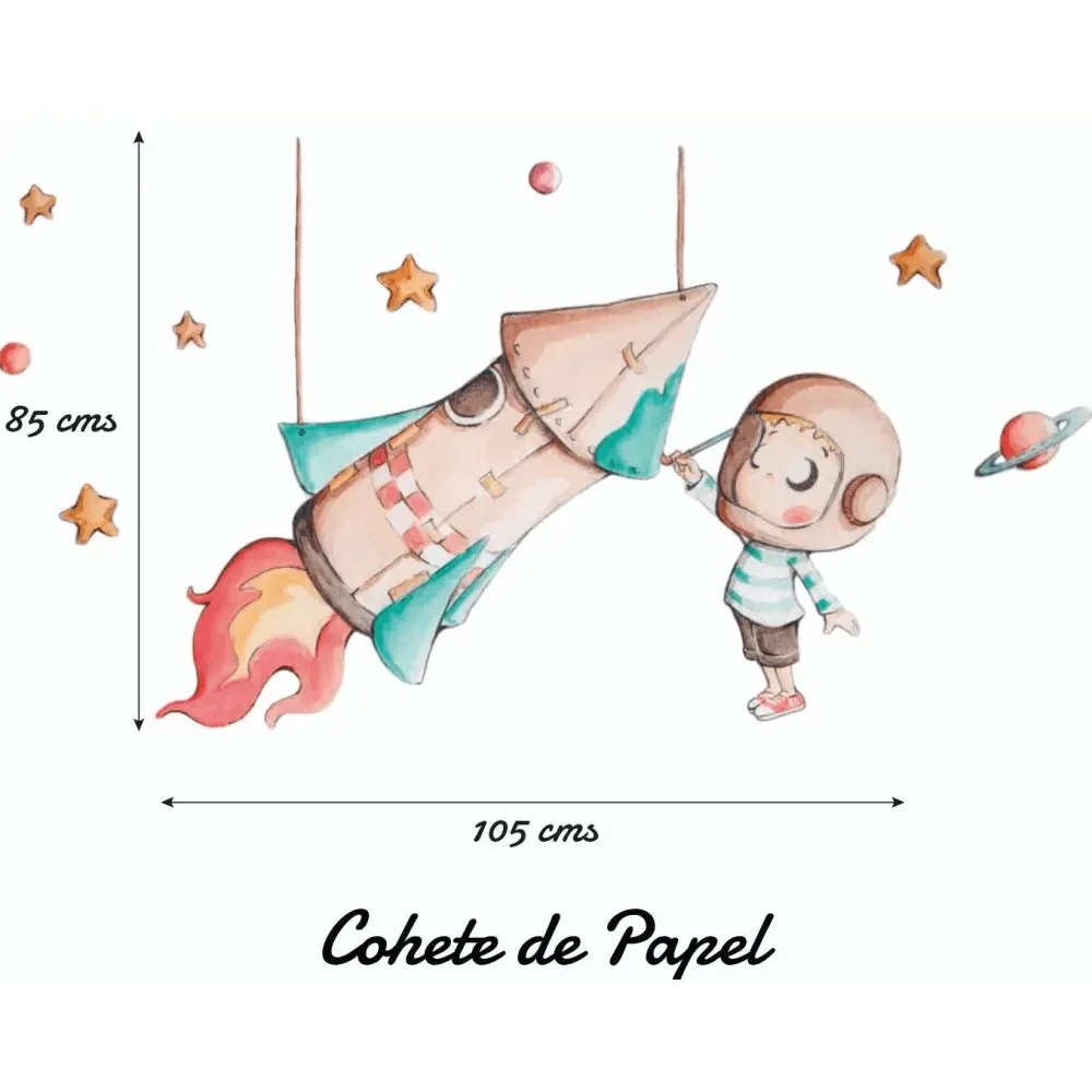 Vinilo Infantil COHETE DE PAPEL - SUEÑOS DE CIGUEÑA