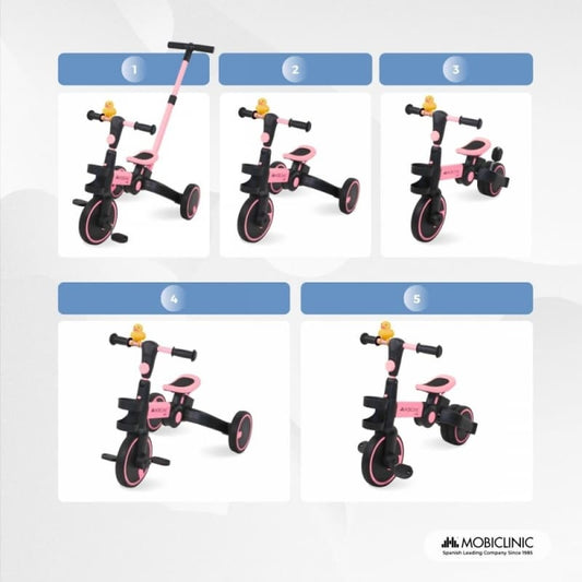 Triciclo rosa evolutivo 5 en 1 Chase Mobiclinic – Crece con tu hijo MM-00210/09-RS