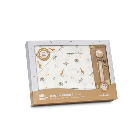 Tríptico de cuna bebé estampado sabana INTERBABY 621003347 – Juego de sábanas suave y acogedor
