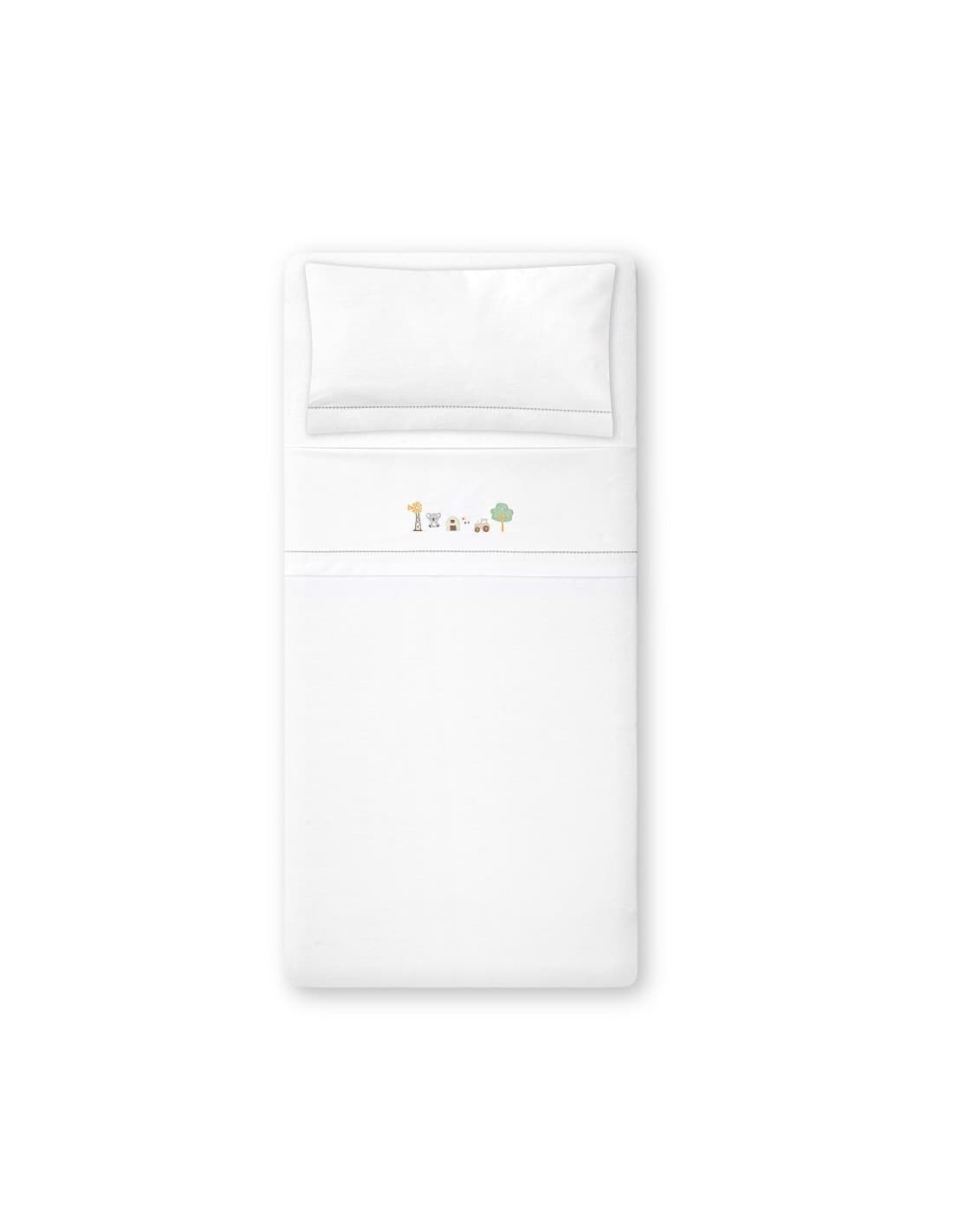 Tríptico de cuna bebé granja y koala bordado INTERBABY 621003345 – Diseño suave y acabado cuidado