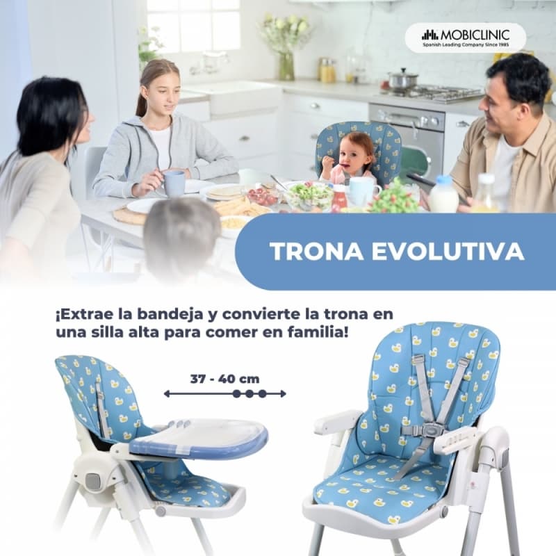 Trona bebé evolutiva con ruedas Mobiclinic Simba Pato