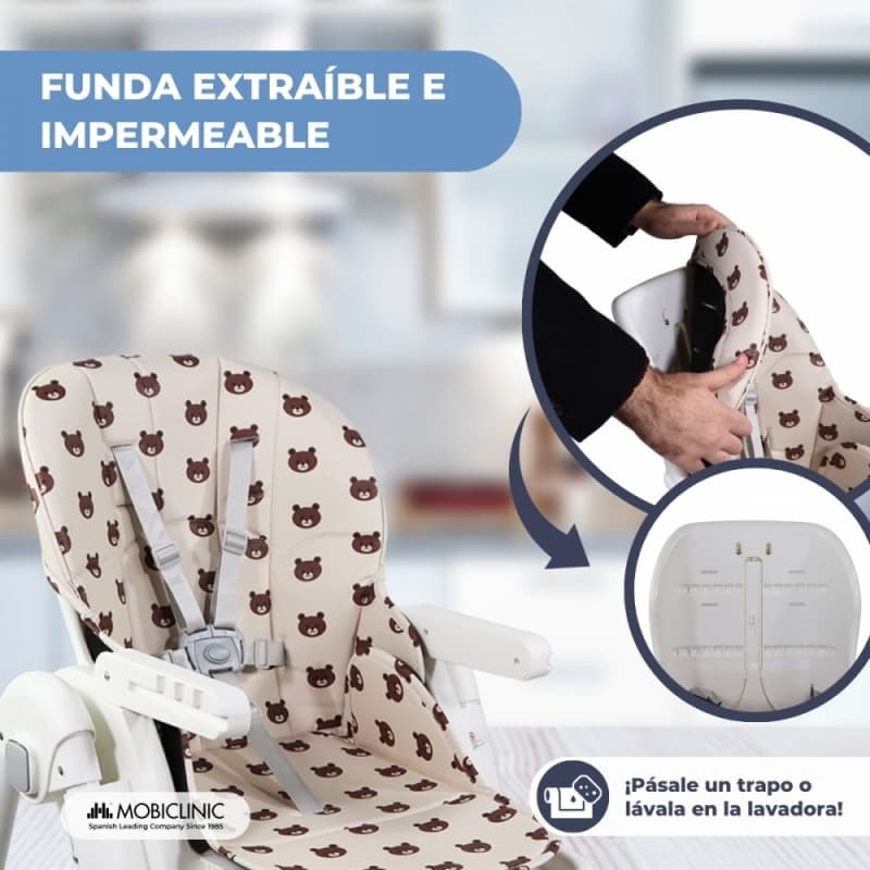 Trona bebé evolutiva con ruedas Mobiclinic Simba Oso