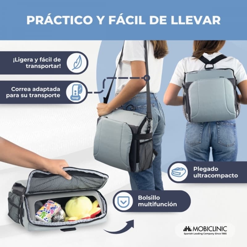Trona de viaje bebé Monkey Mobiclinic Plegable, con almacenaje y arnés de 5 puntos Hasta 15 kg
