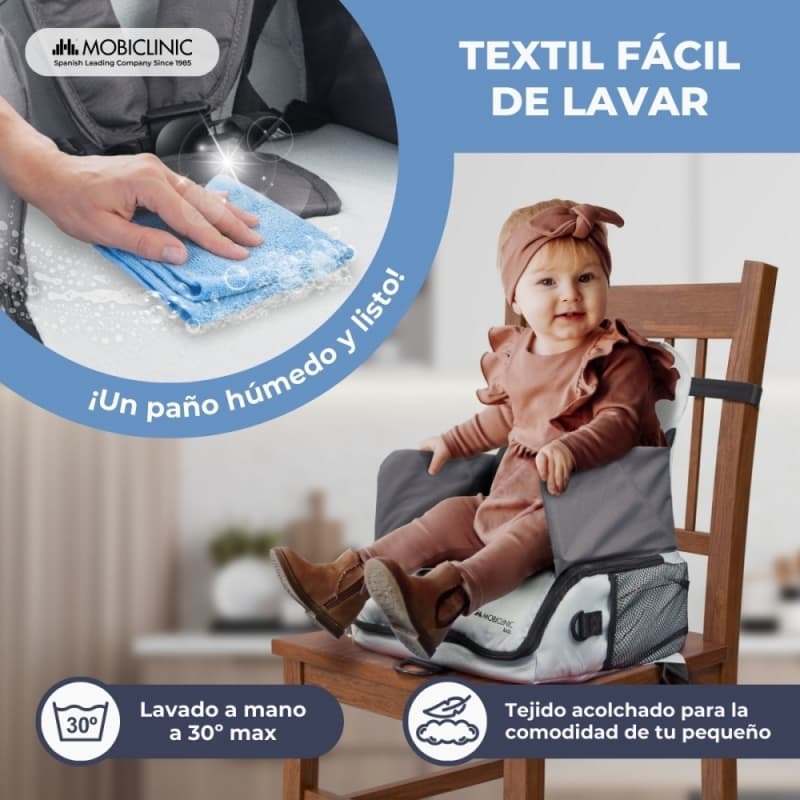 Trona de viaje bebé Monkey Mobiclinic Plegable, con almacenaje y arnés de 5 puntos Hasta 15 kg