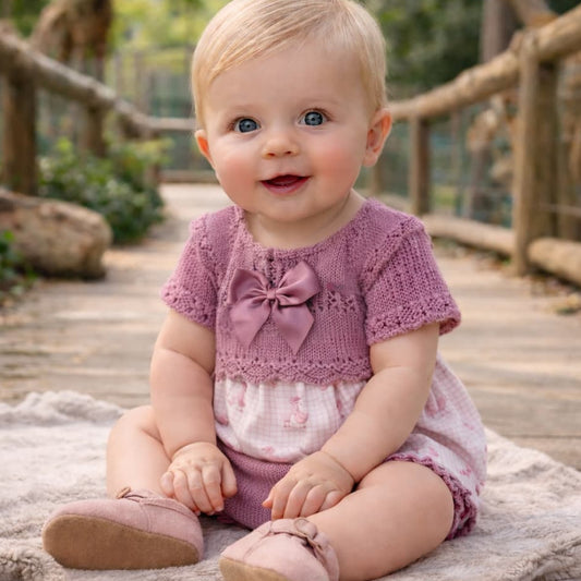 Vestido bebé niña de hilo con braguita rosa – VISI 621060521
