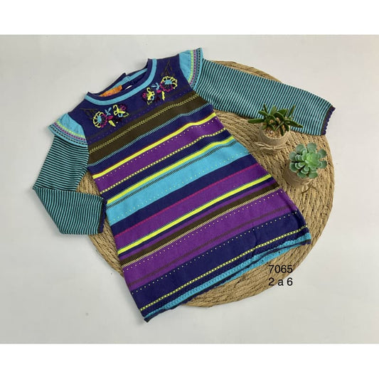 Vestido infantil niña punto multicolor 124107065