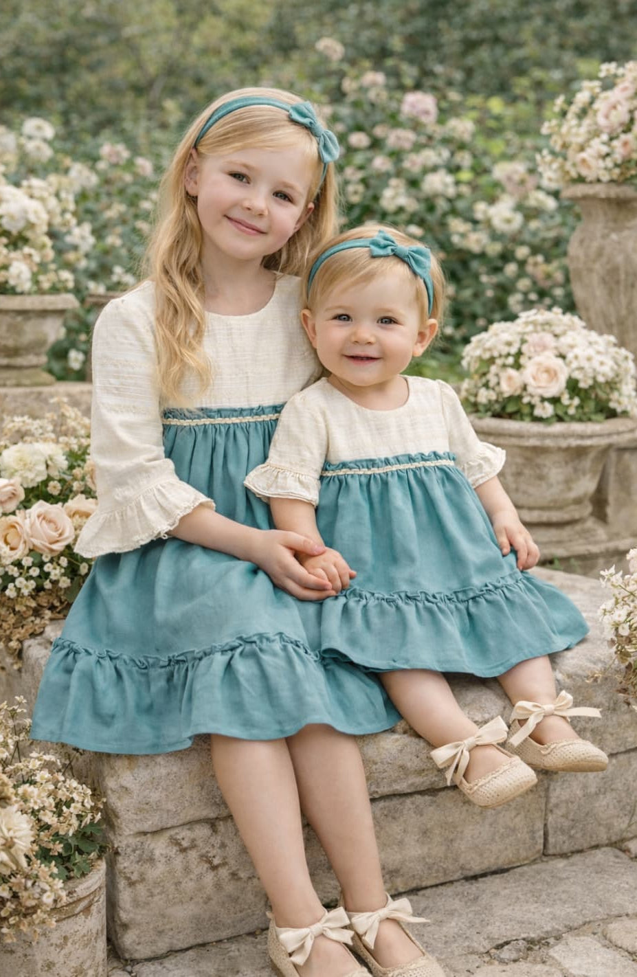 Vestido niña ceremonia verde empolvado Creaciones Baby Ferr Hecho en España 622026542