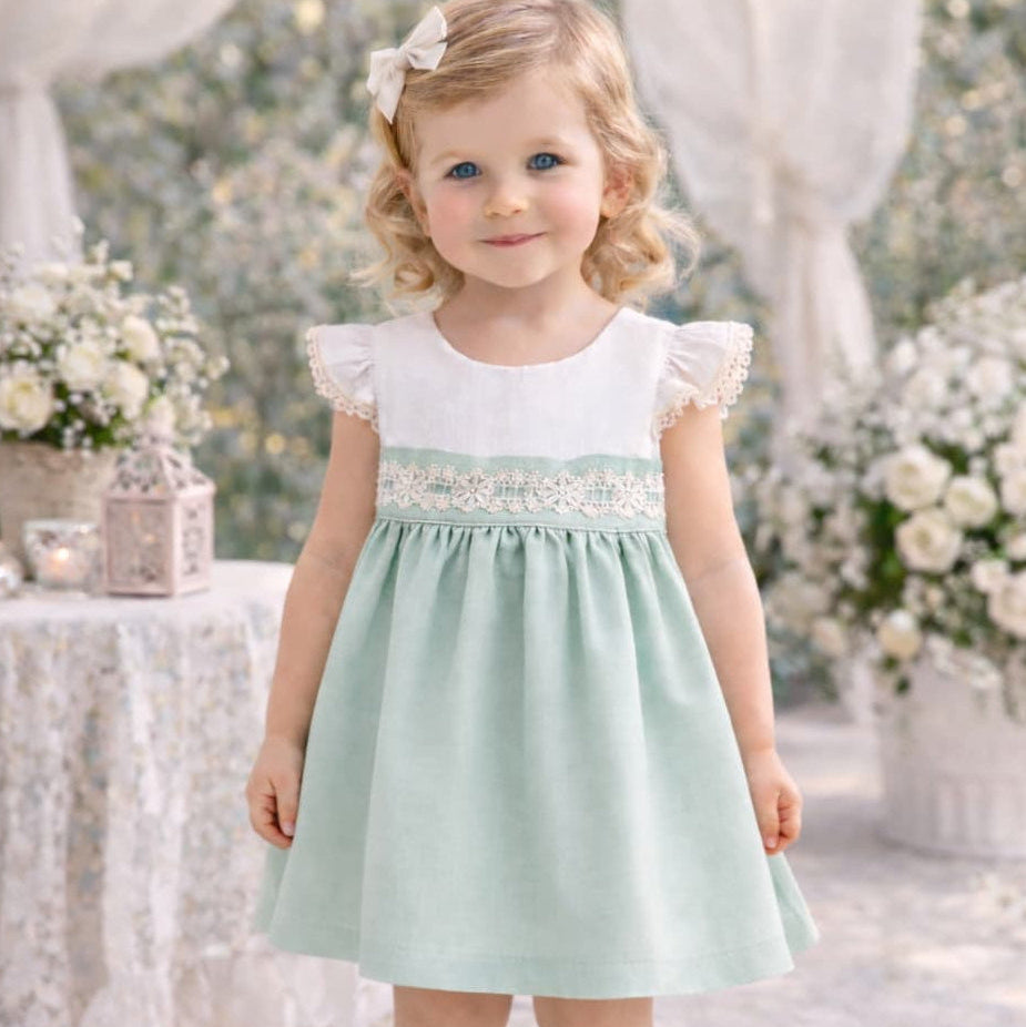 Vestido niña ceremonia verde agua Baby Ferr 622026544