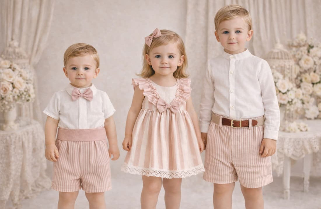 Vestido infantil niña rayas rosa 622026545