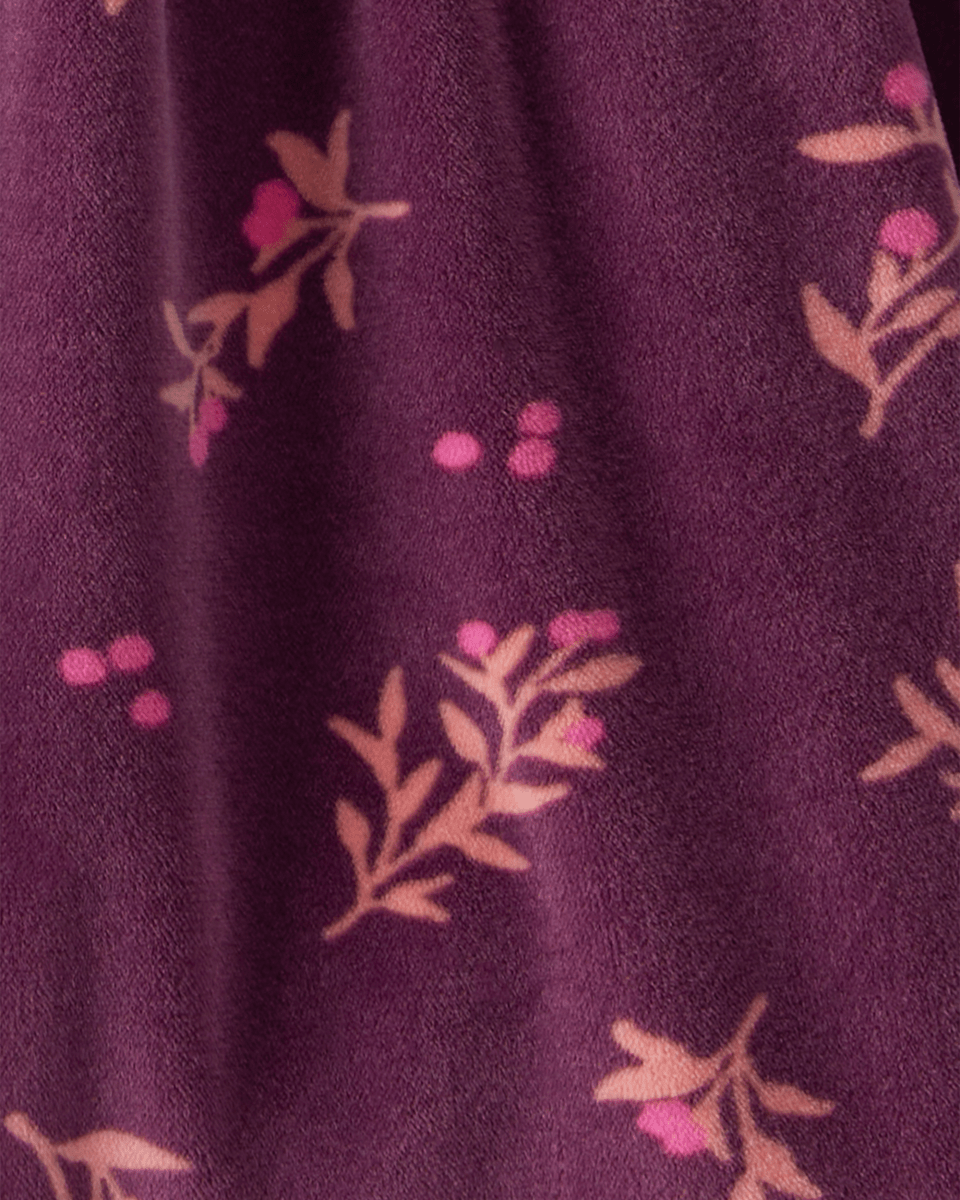Vestido sin mangas de felpa floral con camiseta morado